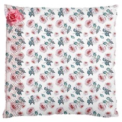 Watercolor Roses Lace Background Large Flano Cushion Case (two Sides) by Simbadda