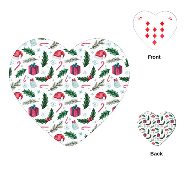 Christmas Background Playing Cards Single Design (Heart)