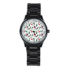 Christmas Background Stainless Steel Round Watch by Simbadda