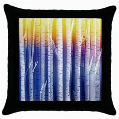 Birch Tree Background Scrapbooking Throw Pillow Case (black) by Simbadda