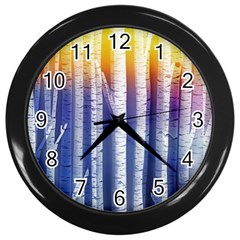 Birch Tree Background Scrapbooking Wall Clock (black) by Simbadda