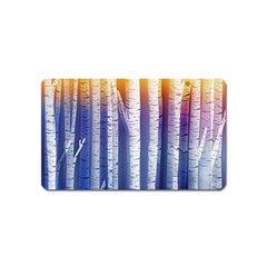 Birch Tree Background Scrapbooking Magnet (name Card) by Simbadda