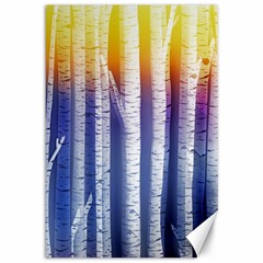 Birch Tree Background Scrapbooking Canvas 12  X 18  by Simbadda