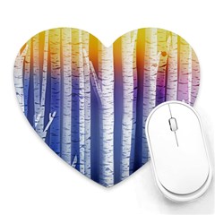 Birch Tree Background Scrapbooking Heart Mousepads by Simbadda