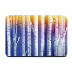 Birch Tree Background Scrapbooking Small Doormat  by Simbadda