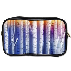 Birch Tree Background Scrapbooking Toiletries Bag (one Side) by Simbadda