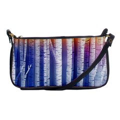 Birch Tree Background Scrapbooking Shoulder Clutch Bag by Simbadda