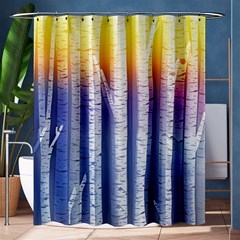 Birch Tree Background Scrapbooking Shower Curtain 60  X 72  (medium)  by Simbadda