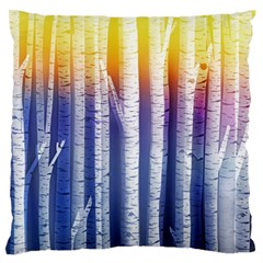 Birch Tree Background Scrapbooking Large Flano Cushion Case (one Side) by Simbadda