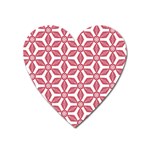 White Background Red Flowers Texture Heart Magnet Front