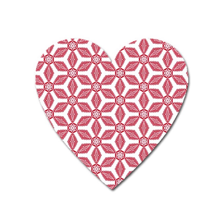 White Background Red Flowers Texture Heart Magnet