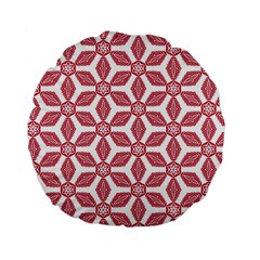 White Background Red Flowers Texture Standard 15  Premium Round Cushions by Simbadda