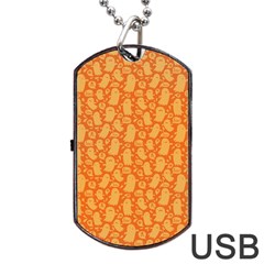 Halloween Background Dog Tag Usb Flash (two Sides) by Simbadda