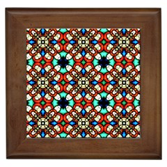 Stained Glass Pattern Texture Face Framed Tile by Simbadda