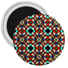 Stained Glass Pattern Texture Face 3  Magnets by Simbadda