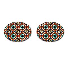 Stained Glass Pattern Texture Face Cufflinks (oval) by Simbadda