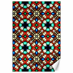 Stained Glass Pattern Texture Face Canvas 12  X 18  by Simbadda