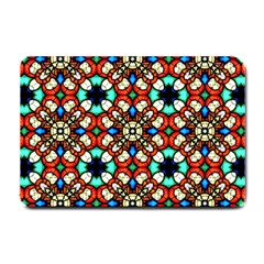 Stained Glass Pattern Texture Face Small Doormat  by Simbadda