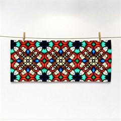 Stained Glass Pattern Texture Face Hand Towel by Simbadda