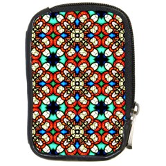 Stained Glass Pattern Texture Face Compact Camera Leather Case by Simbadda