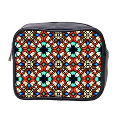 Stained Glass Pattern Texture Face Mini Toiletries Bag (two Sides) by Simbadda