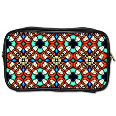 Stained Glass Pattern Texture Face Toiletries Bag (two Sides) by Simbadda