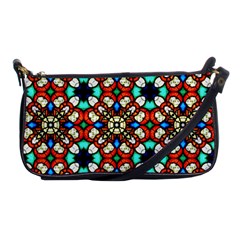 Stained Glass Pattern Texture Face Shoulder Clutch Bag by Simbadda