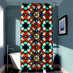 Stained Glass Pattern Texture Face Shower Curtain 36  X 72  (stall)  by Simbadda