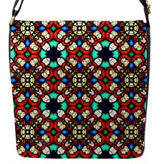 Stained Glass Pattern Texture Face Flap Closure Messenger Bag (s) by Simbadda