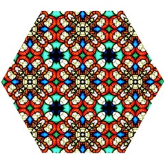 Stained Glass Pattern Texture Face Wooden Puzzle Hexagon by Simbadda