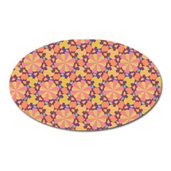 Pattern Decoration Abstract Flower Oval Magnet by Simbadda