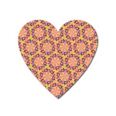 Pattern Decoration Abstract Flower Heart Magnet by Simbadda