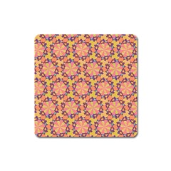 Pattern Decoration Abstract Flower Square Magnet by Simbadda