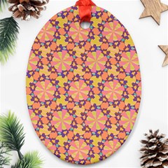 Pattern Decoration Abstract Flower Oval Ornament (two Sides) by Simbadda