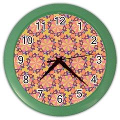 Pattern Decoration Abstract Flower Color Wall Clock by Simbadda