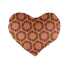 Pattern Decoration Abstract Flower Standard 16  Premium Heart Shape Cushions by Simbadda