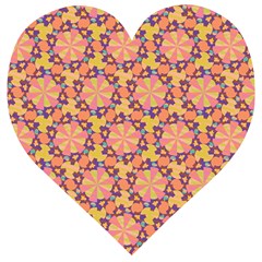 Pattern Decoration Abstract Flower Wooden Puzzle Heart