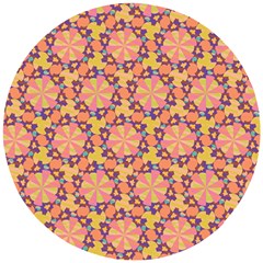 Pattern Decoration Abstract Flower Wooden Puzzle Round