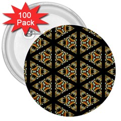 Pattern Stained Glass Triangles 3  Buttons (100 Pack) 