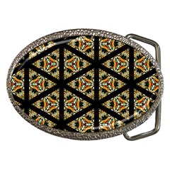 Pattern Stained Glass Triangles Belt Buckles by Simbadda