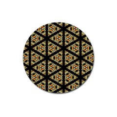 Pattern Stained Glass Triangles Magnet 3  (round) by Simbadda