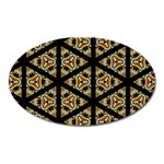 Pattern Stained Glass Triangles Oval Magnet Front