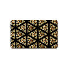 Pattern Stained Glass Triangles Magnet (name Card) by Simbadda