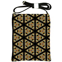 Pattern Stained Glass Triangles Shoulder Sling Bag by Simbadda