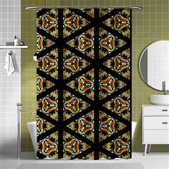 Pattern Stained Glass Triangles Shower Curtain 48  X 72  (small)  by Simbadda