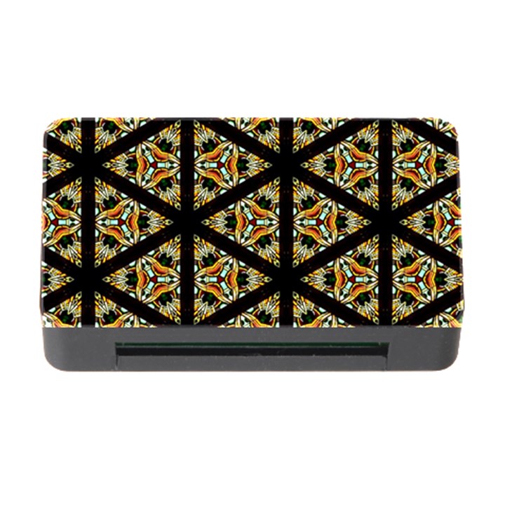 Pattern Stained Glass Triangles Memory Card Reader with CF