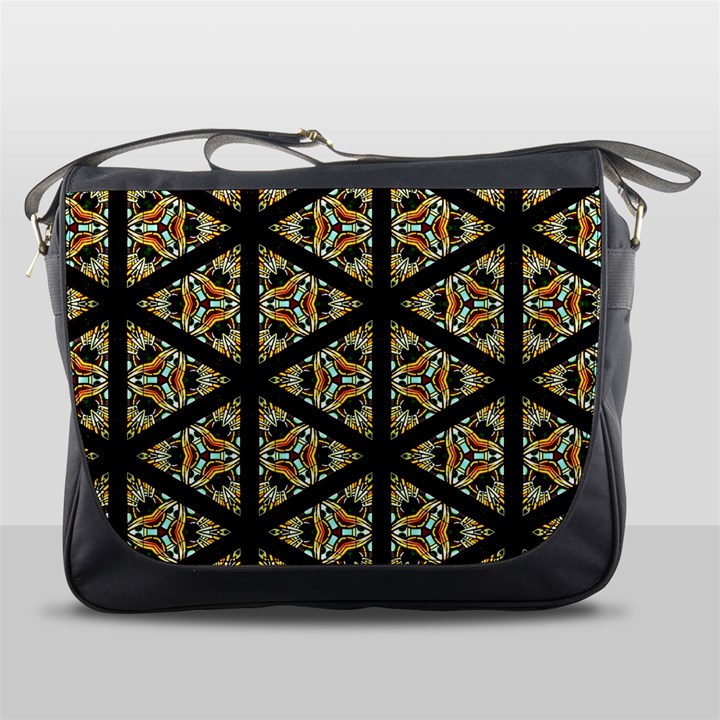 Pattern Stained Glass Triangles Messenger Bag