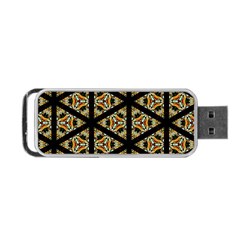 Pattern Stained Glass Triangles Portable Usb Flash (one Side) by Simbadda