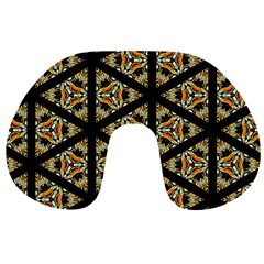 Pattern Stained Glass Triangles Travel Neck Pillow by Simbadda