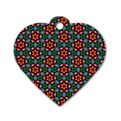 Pattern Texture Seamless Floral Dog Tag Heart (Two Sides)